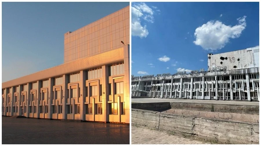 Окупаційна влада взялася за ремонт зруйнованого “Українського дому” в Маріуполі