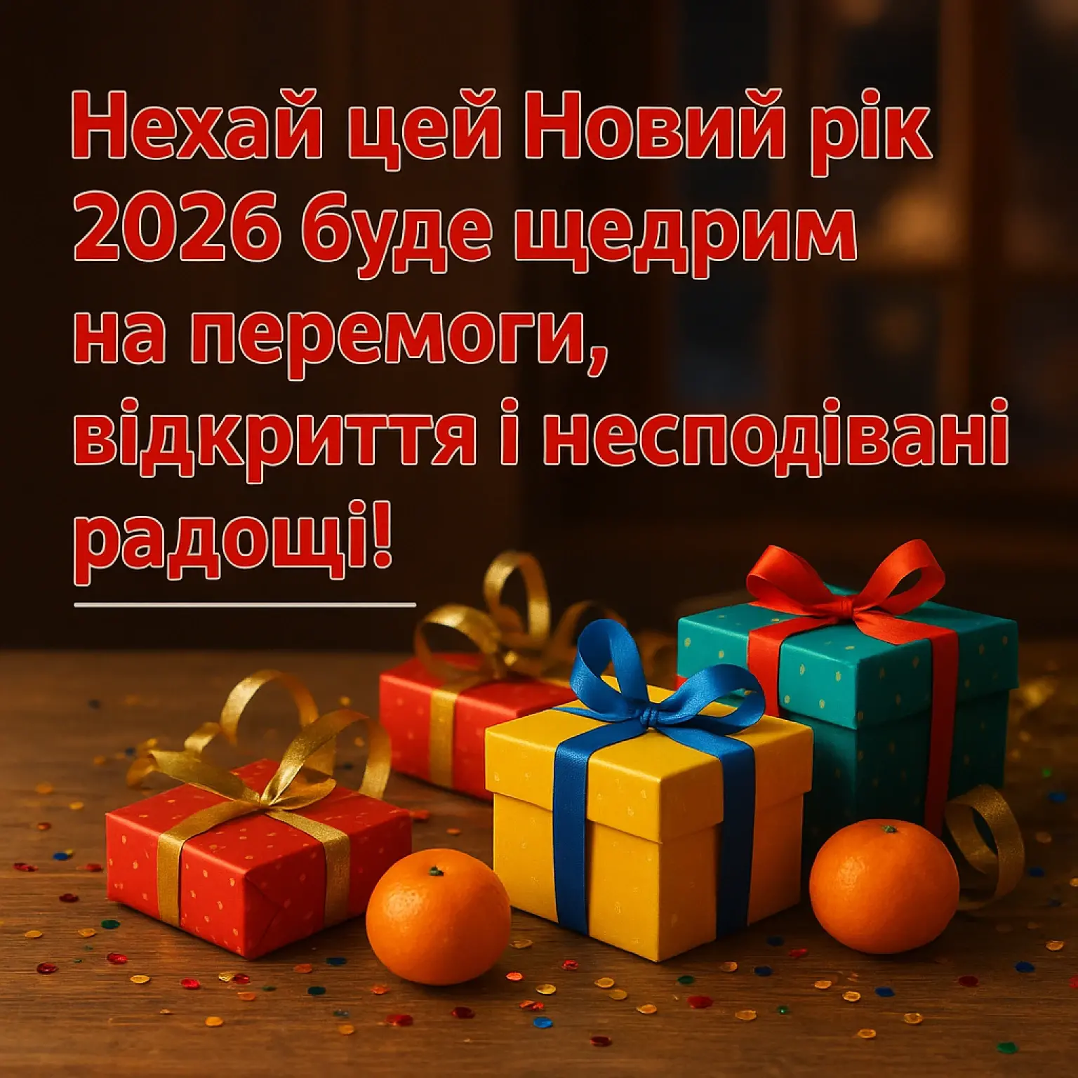 Привітання з прийдешнім новим роком 2026