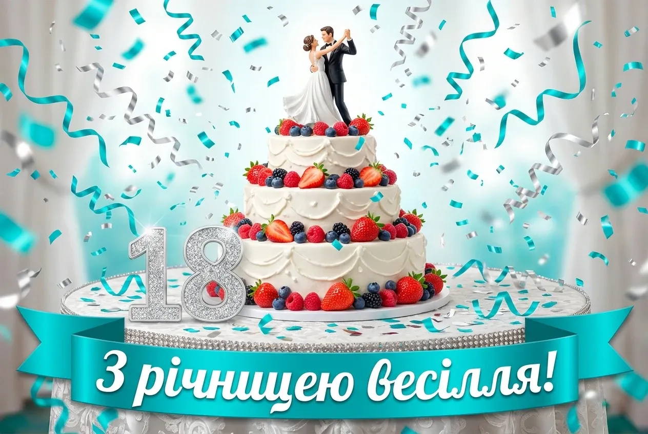 з днем весілля 18 років