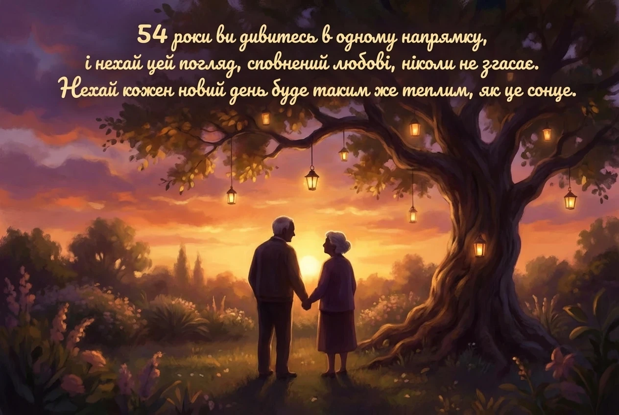 54 роки весілля привітання