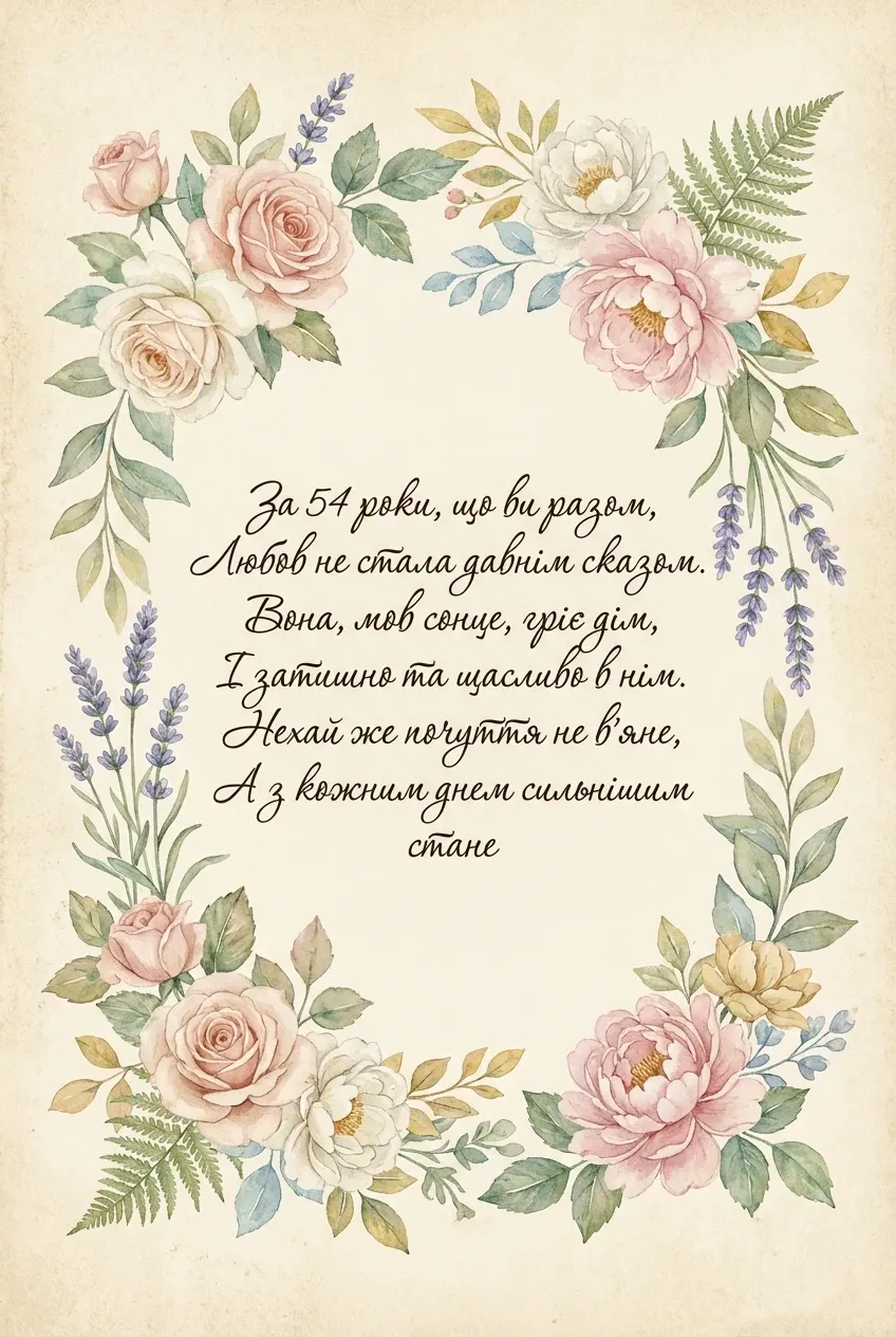 54 роки весілля привітання