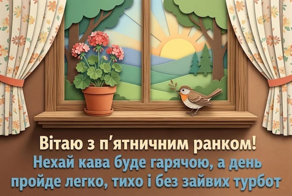 Доброго ранку п’ятниці: душевні вітання та найкращі картинки для легкого завершення тижня
