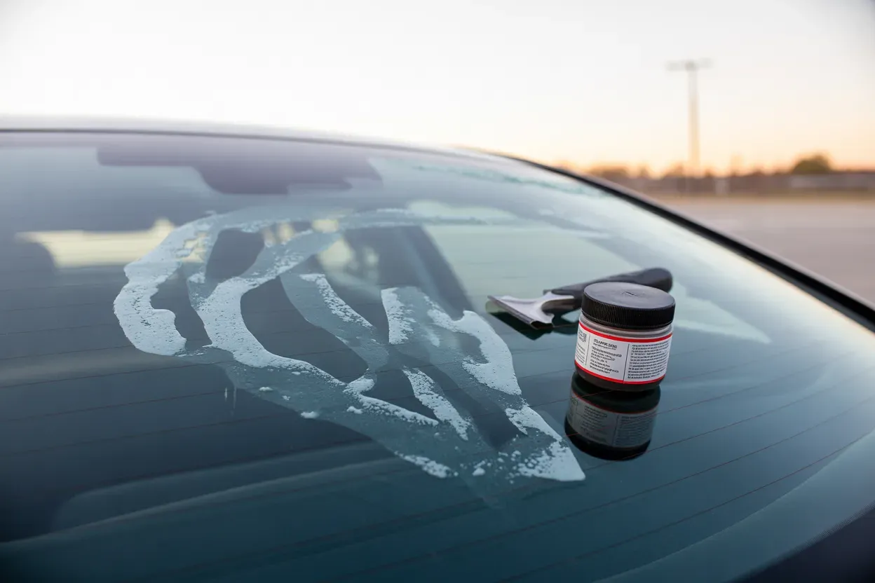 Як прибрати водний камінь з лобового скла автомобіля