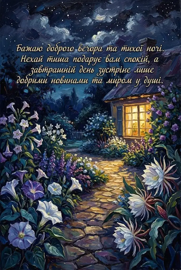 Доброго вечора, тихої ночі: найкращі картинки та душевні побажання для мирного відпочинку