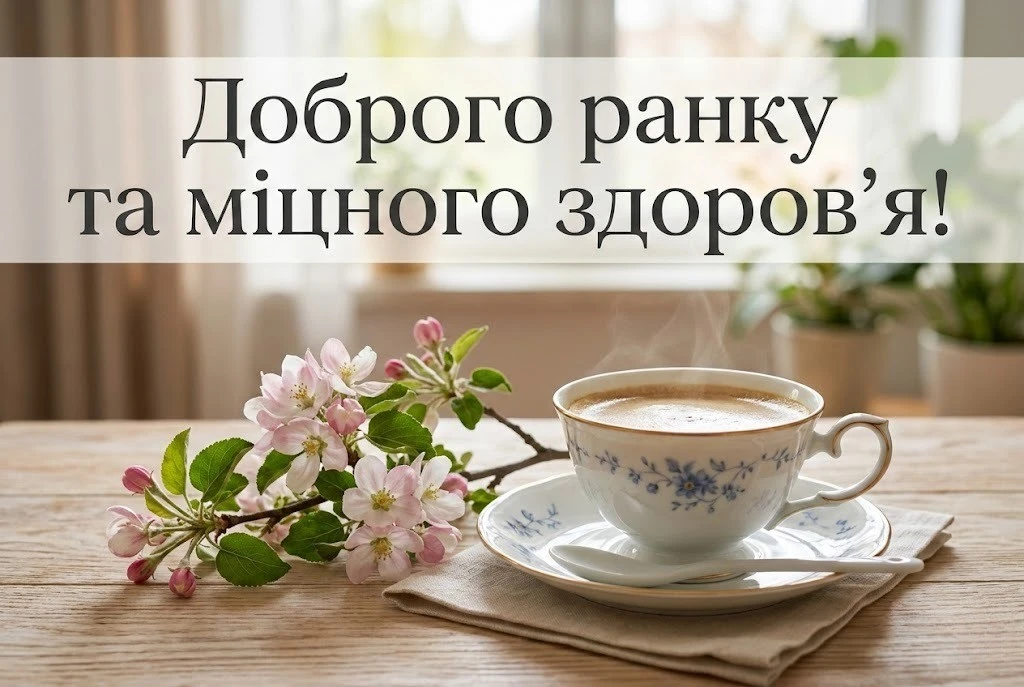 Бажаємо вам доброго ранку та міцного здоров’я через ці чудові картинки та листівки українською для найрідніших