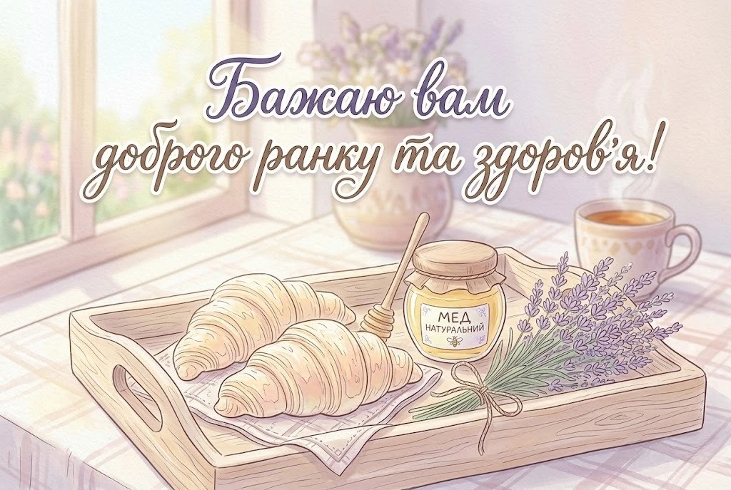 Бажаємо вам доброго ранку та міцного здоров’я через ці чудові картинки та листівки українською для найрідніших