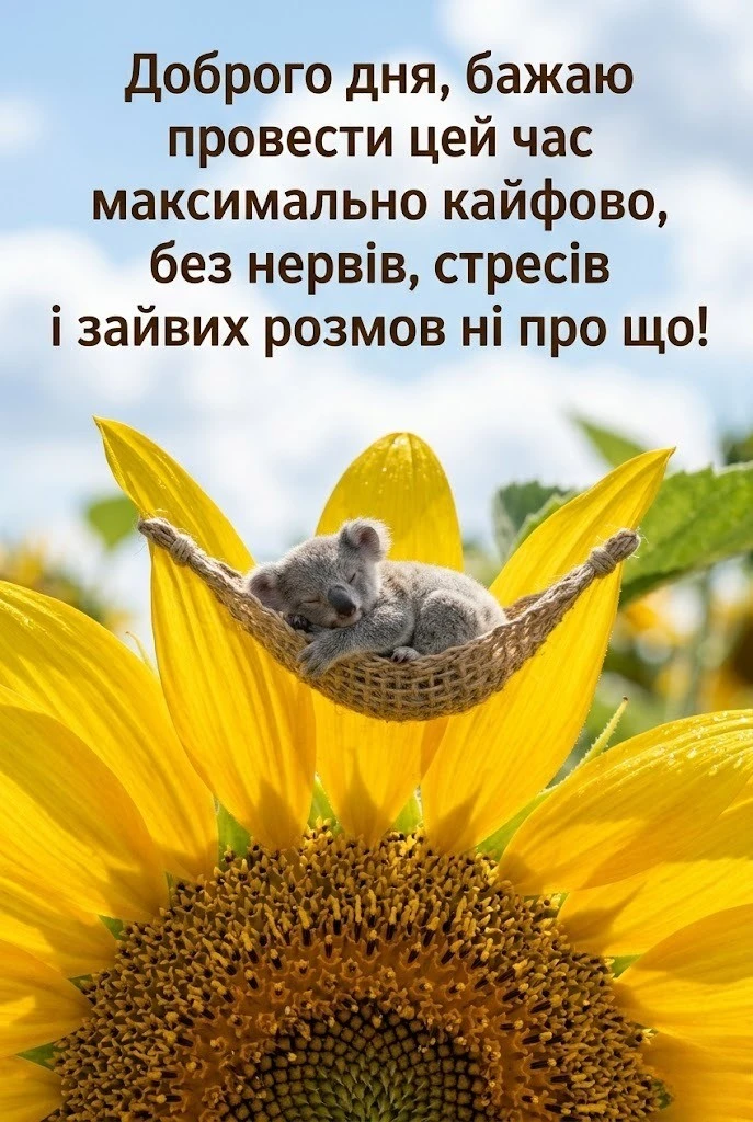 Оригінальні побажання доброго дня на українській мові: прикольні картинки для чудового настрою