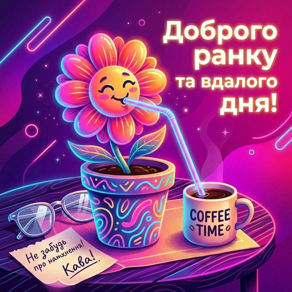 Листівки доброго ранку гарного дня українською для натхнення та щирих усмішок