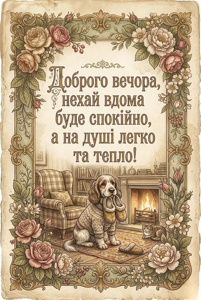 Листівка доброго вечора: теплі та душевні картинки для затишного відпочинку