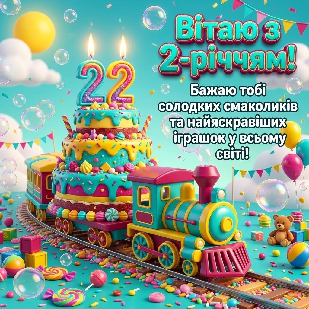 Зворушливі картинки з днем народження дівчинці на 2 роки та вітання