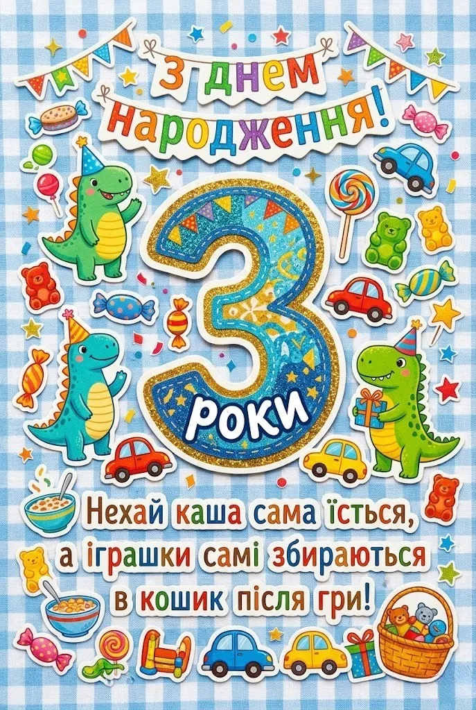 Найкращі побажання на 3 роки хлопчику: зворушливо та своїми словами