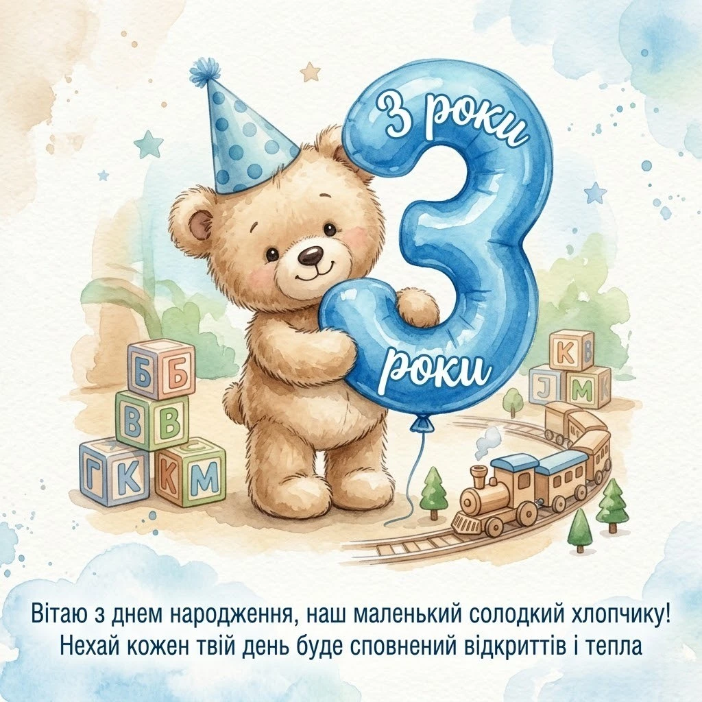 Найкращі побажання на 3 роки хлопчику: зворушливо та своїми словами