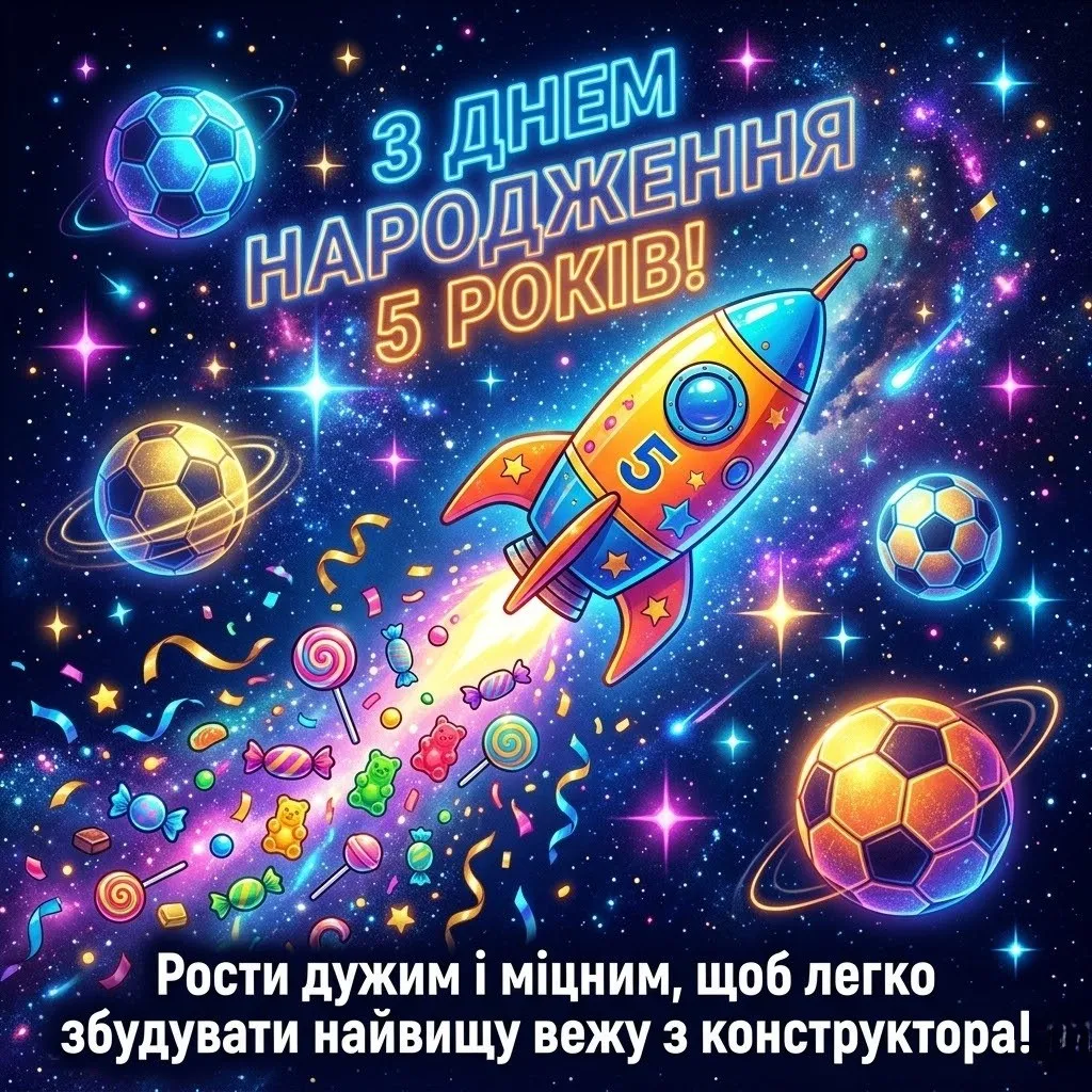 Найкраща картинка з днем народження для хлопчика на 5 років