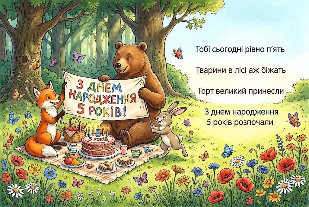 Найкраща картинка з днем народження для хлопчика на 5 років