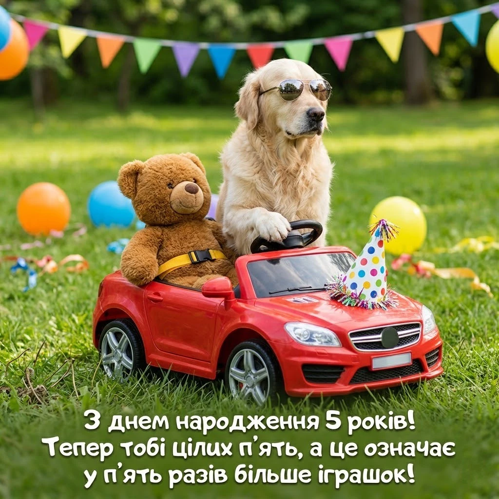 Найкраща картинка з днем народження для хлопчика на 5 років