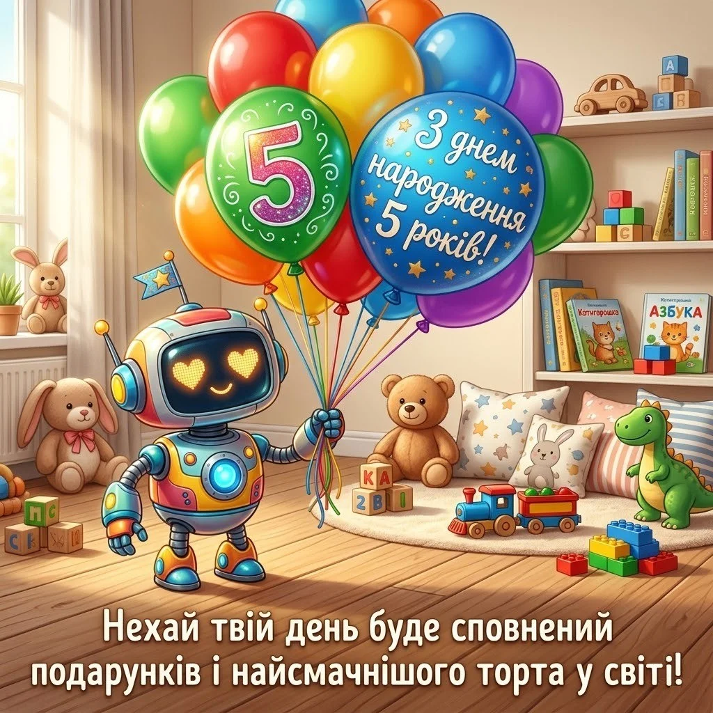 Найкраща картинка з днем народження для хлопчика на 5 років