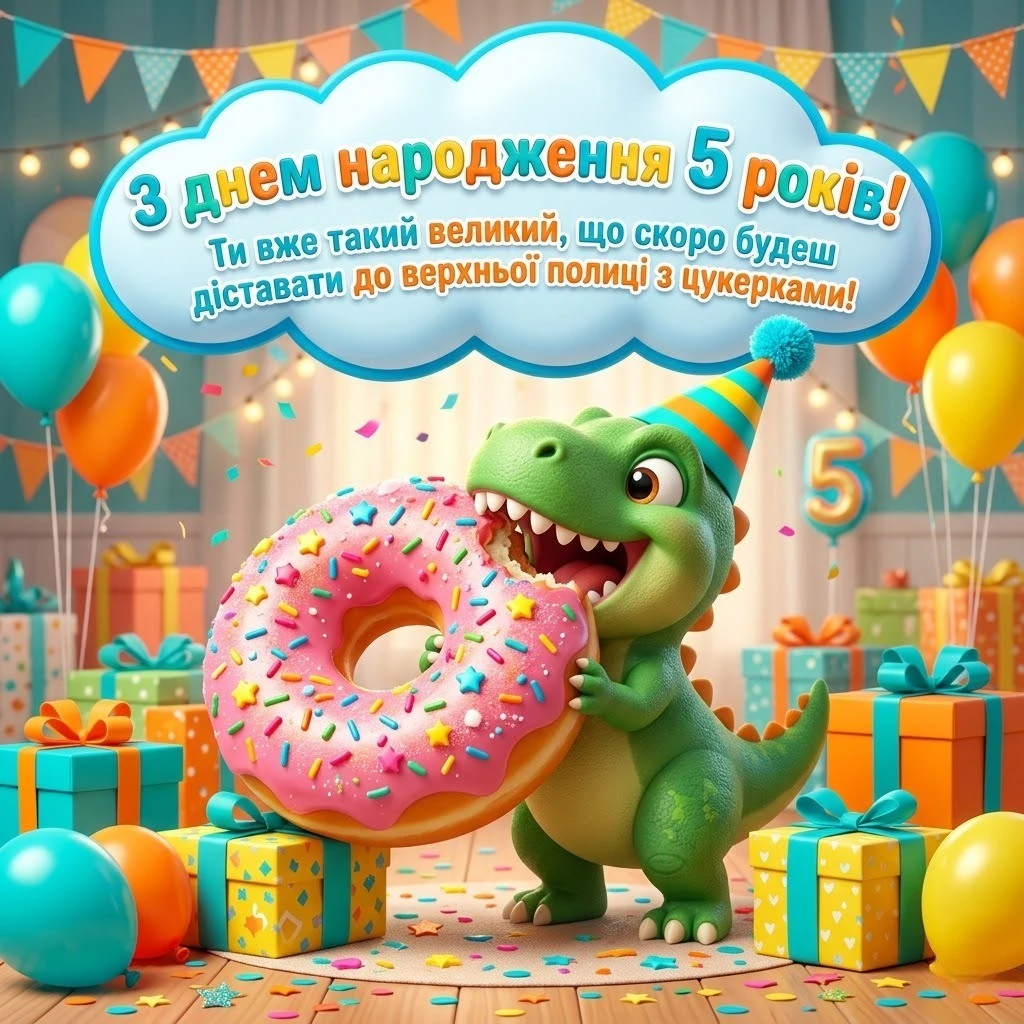 Найкраща картинка з днем народження для хлопчика на 5 років