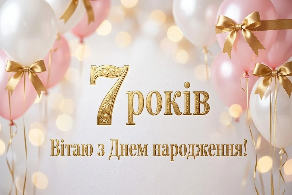 З 7-річчям, люба доню! Найтепліші побажання для маленької школярки
