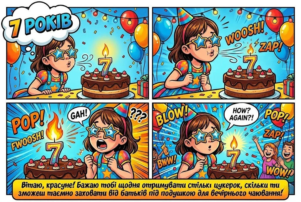 З 7-річчям, люба доню! Найтепліші побажання для маленької школярки