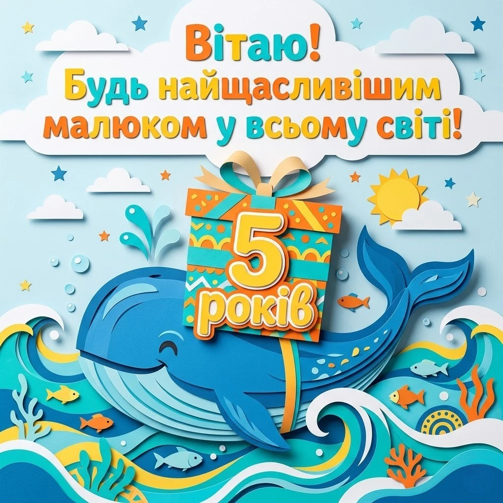 Привітання з першим ювілеєм: з днем народження дитині на 5 років