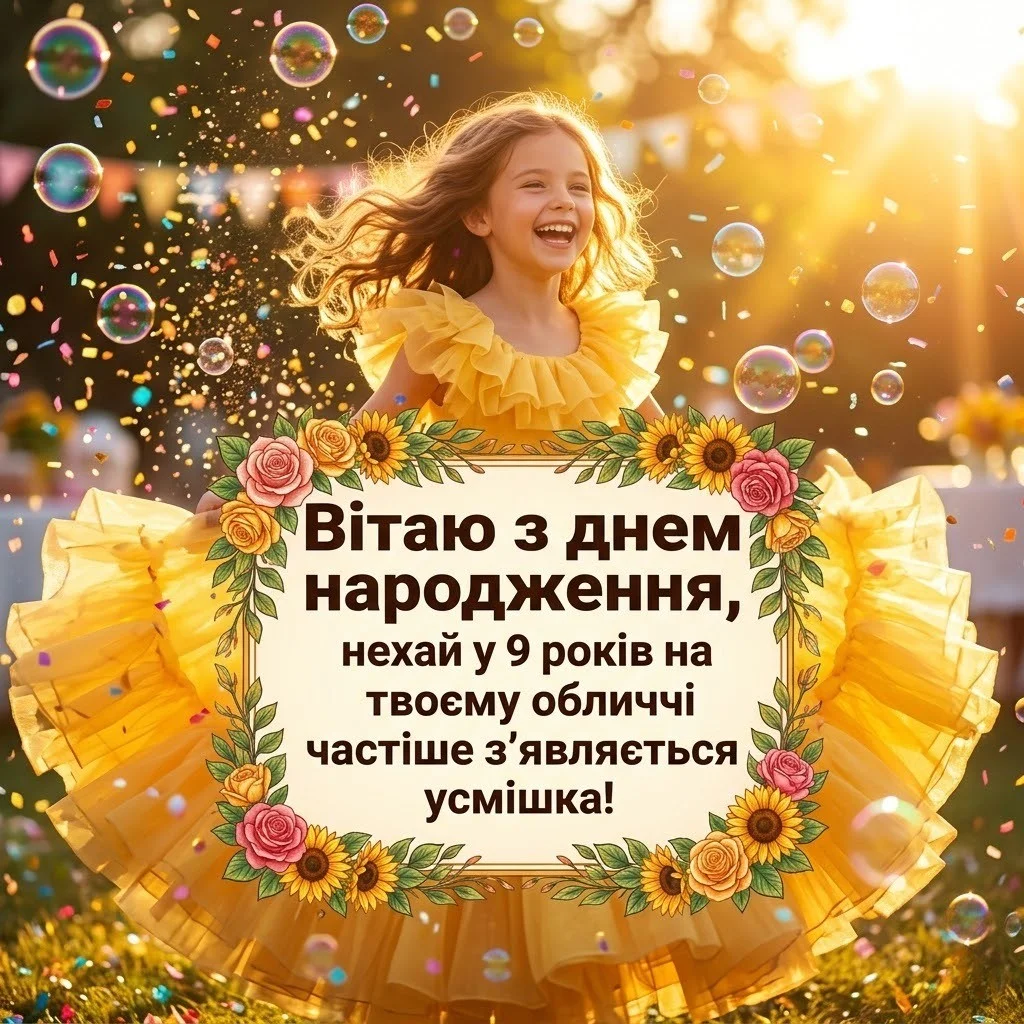Що побажати дівчинці в 9 років? Оригінальні тексти для листівок та соцмереж