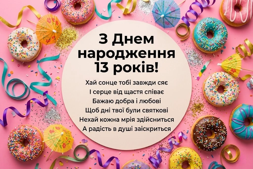 Зворушливі привітання для донечки та подруги на 13 років
