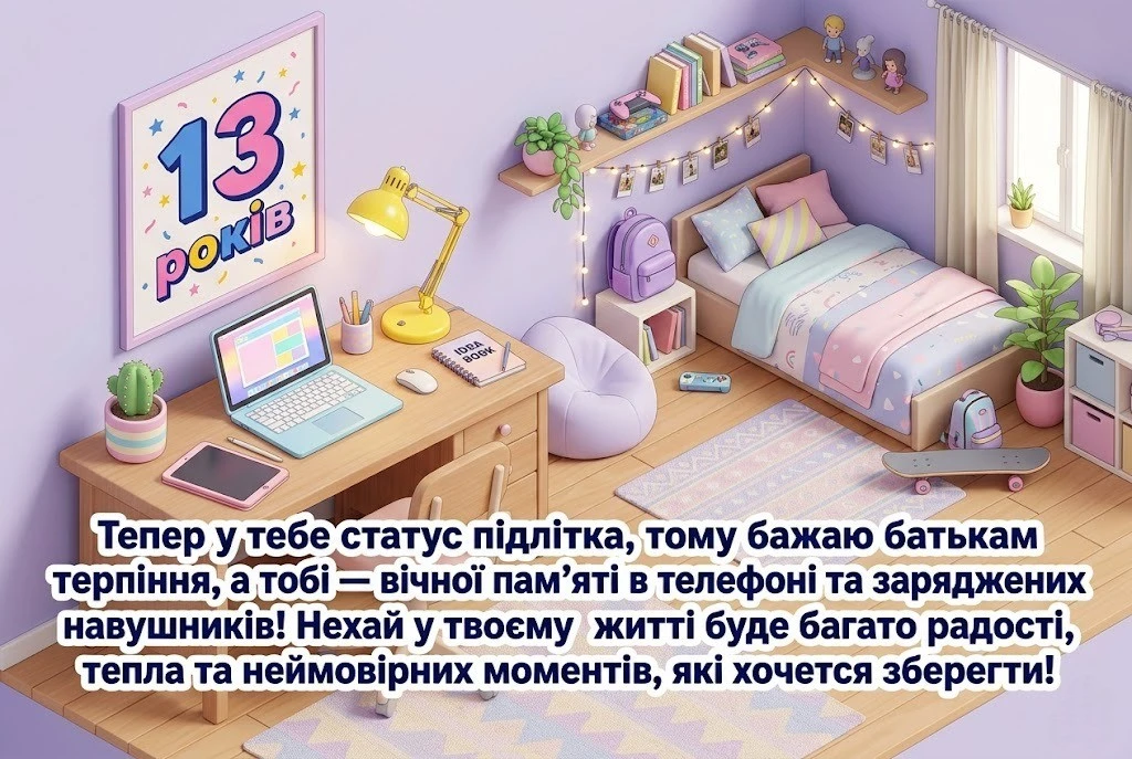Зворушливі привітання для донечки та подруги на 13 років