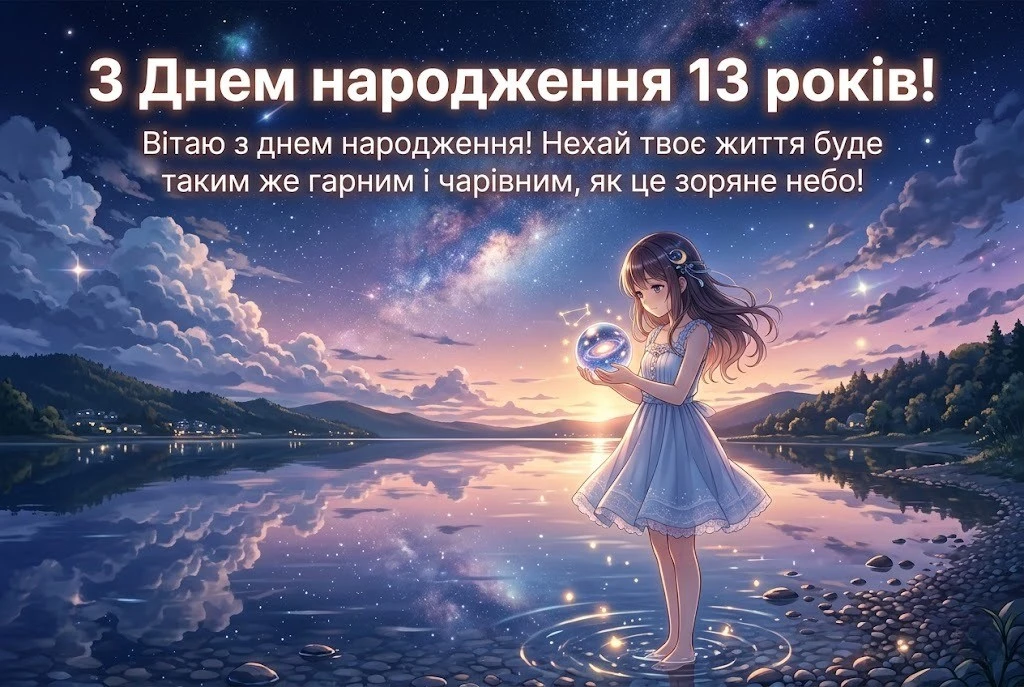 Зворушливі привітання для донечки та подруги на 13 років