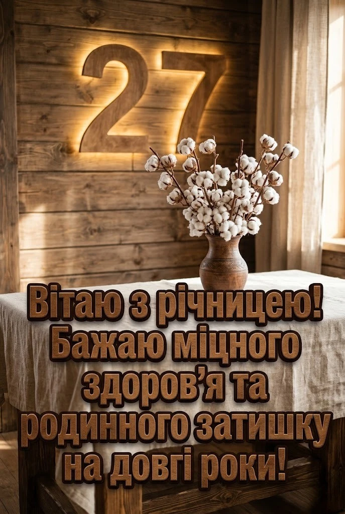 Картинки з річницею весілля 27 років: оригінальні вітання для всієї родини
