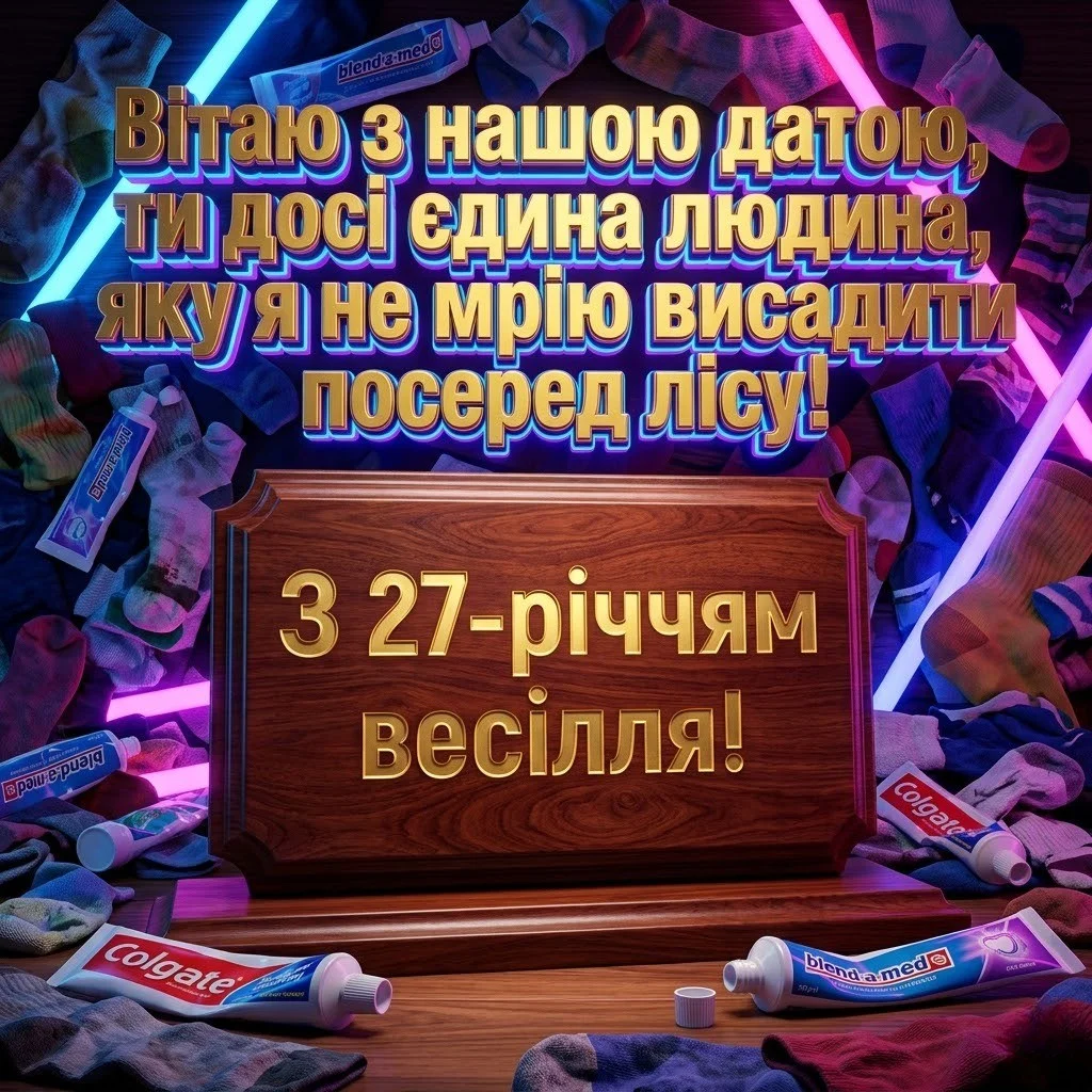 Картинки з річницею весілля 27 років: оригінальні вітання для всієї родини
