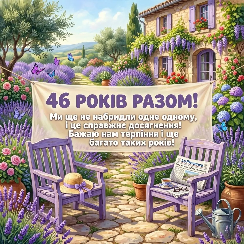 Лавандова річниця: збірка найкращих привітань до 46-річчя шлюбу