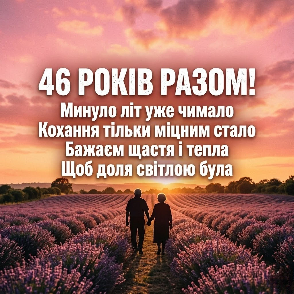 Лавандова річниця: збірка найкращих привітань до 46-річчя шлюбу