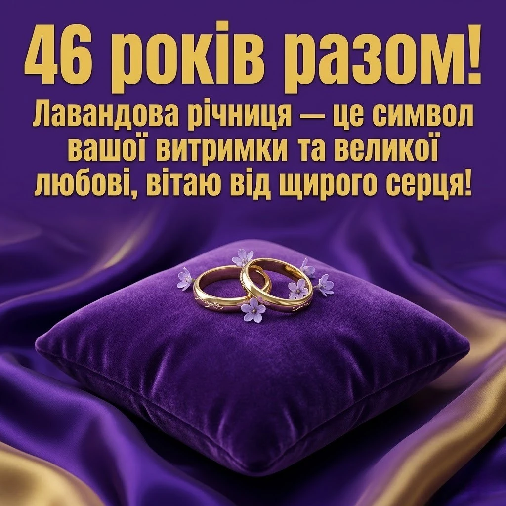 Лавандова річниця: збірка найкращих привітань до 46-річчя шлюбу