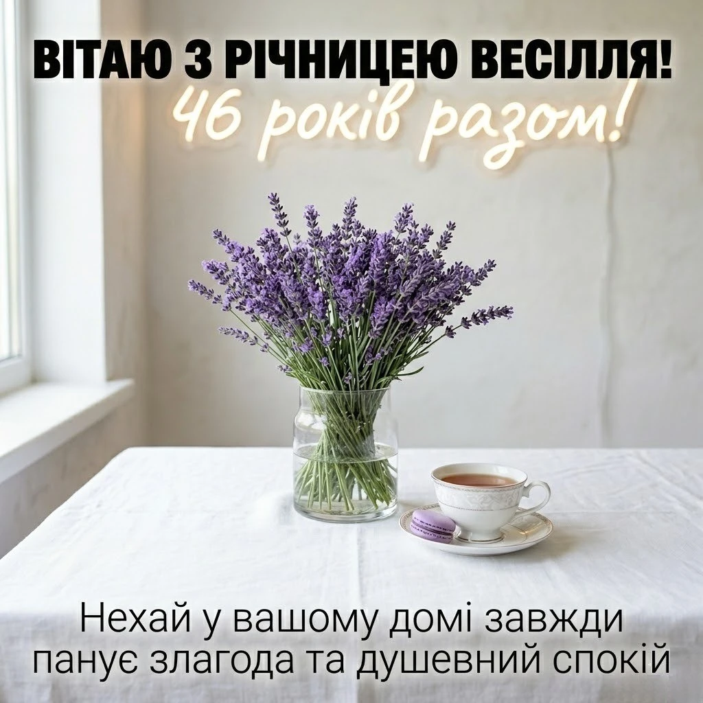Лавандова річниця: збірка найкращих привітань до 46-річчя шлюбу