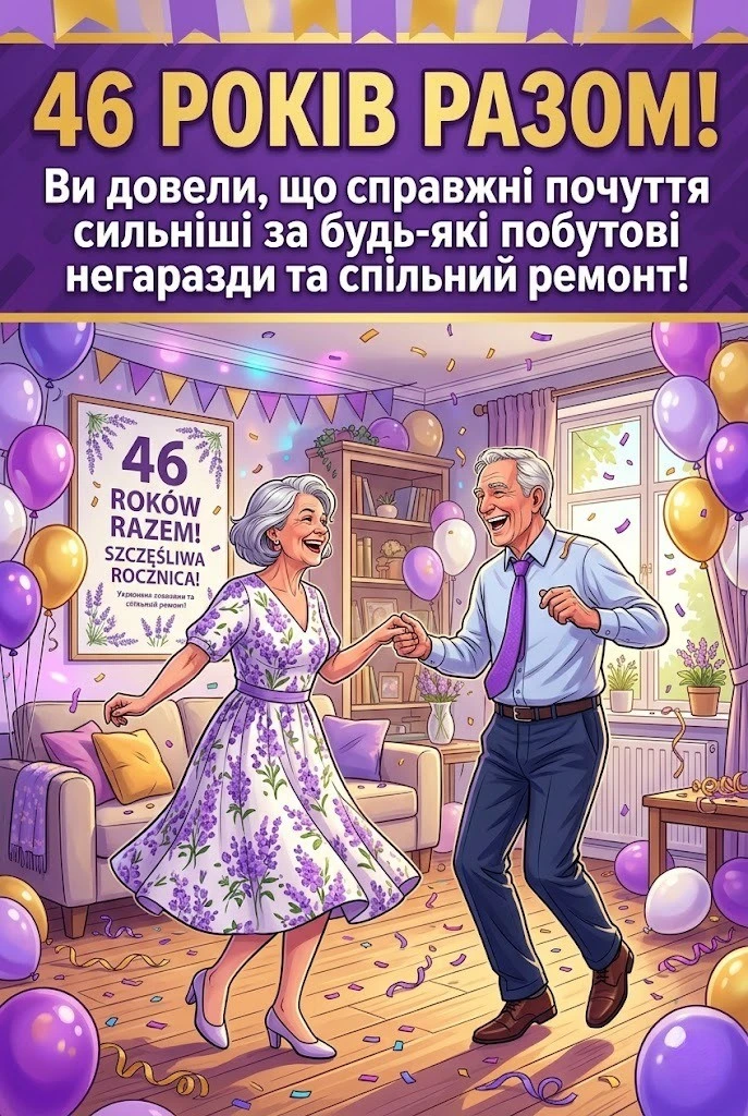Лавандова річниця: збірка найкращих привітань до 46-річчя шлюбу