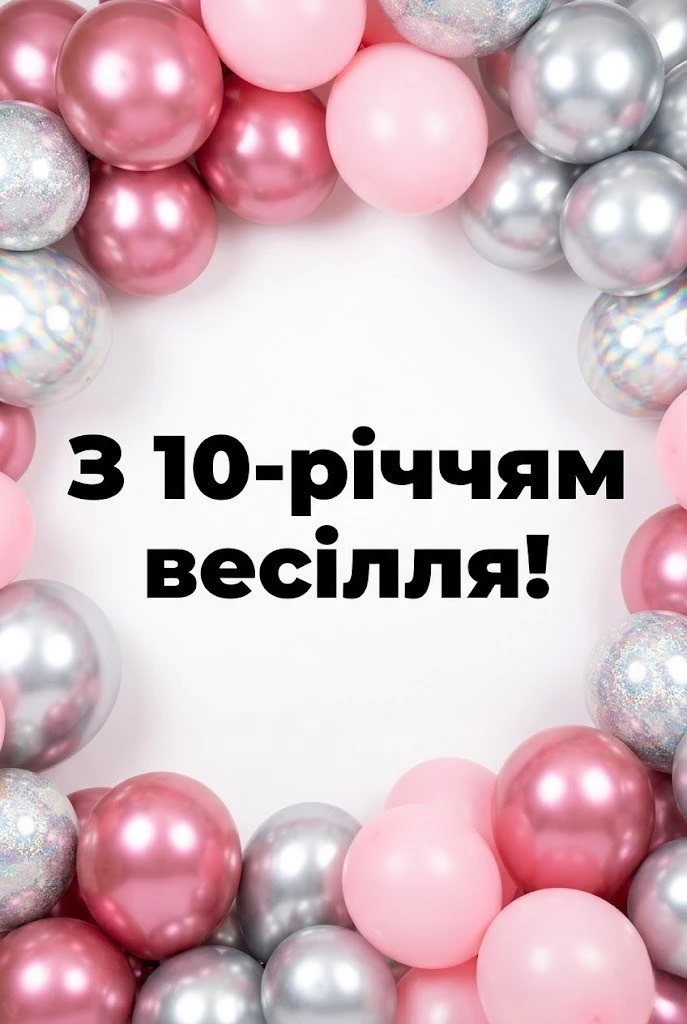 10 років разом: найтепліші привітання з олов’яним весіллям своїми словами