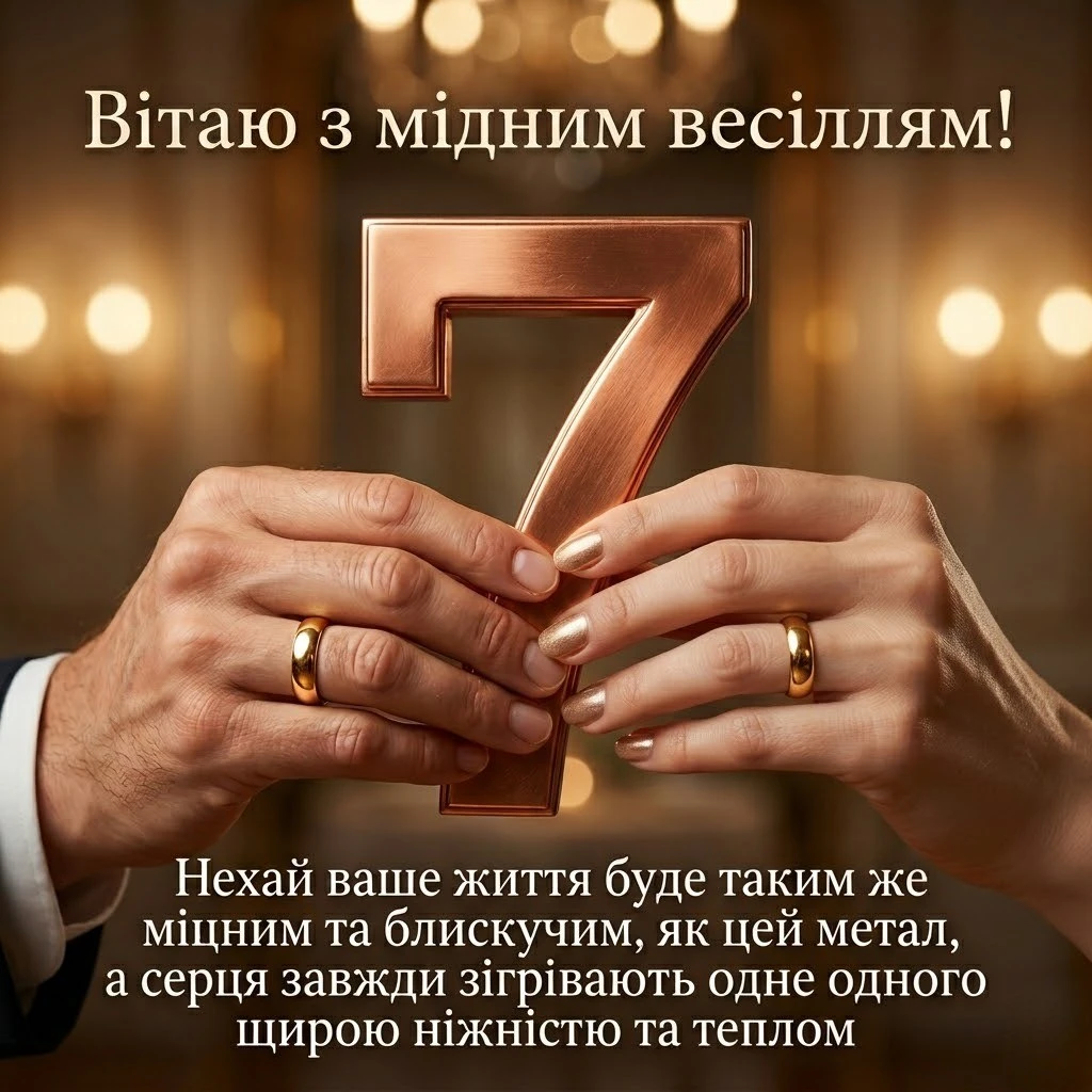 Мідне весілля: щирі привітання з 7-ю річницею шлюбу