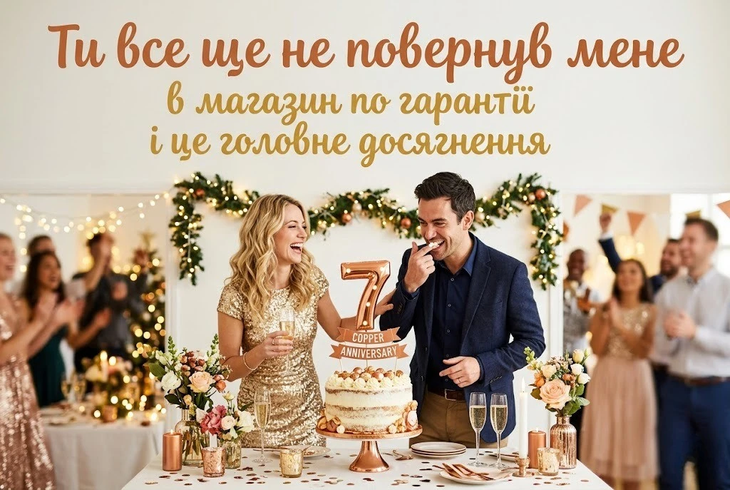 Мідне весілля: щирі привітання з 7-ю річницею шлюбу