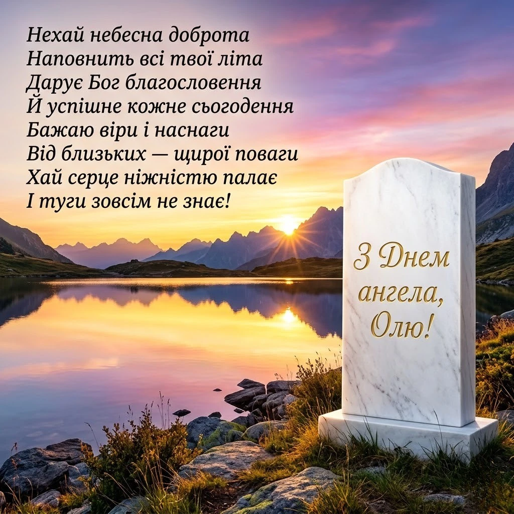 Олю, зі святом! Картинка з днем ангела та душевні побажання