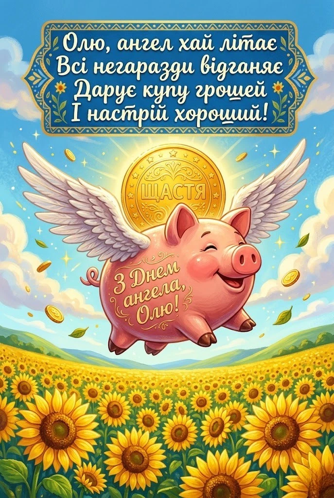 Олю, зі святом! Картинка з днем ангела та душевні побажання