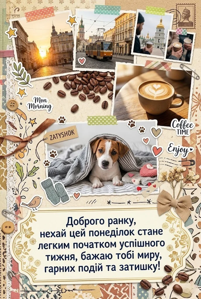 Доброго ранку, гарного початку тижня: щирі вітання та красиві листівки