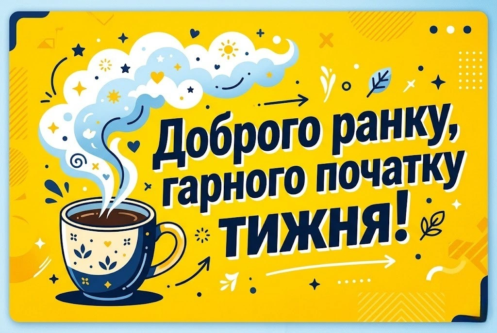 Доброго ранку, гарного початку тижня: щирі вітання та красиві листівки
