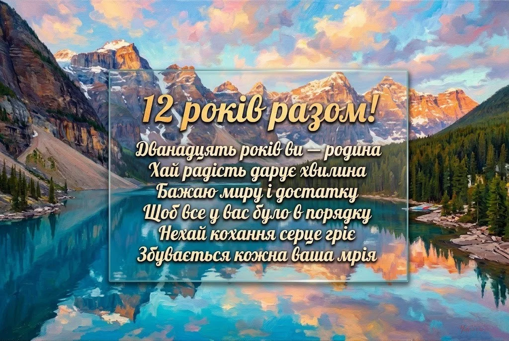 Найкращі привітання на 12 років весілля для чоловіка, дружини та друзів
