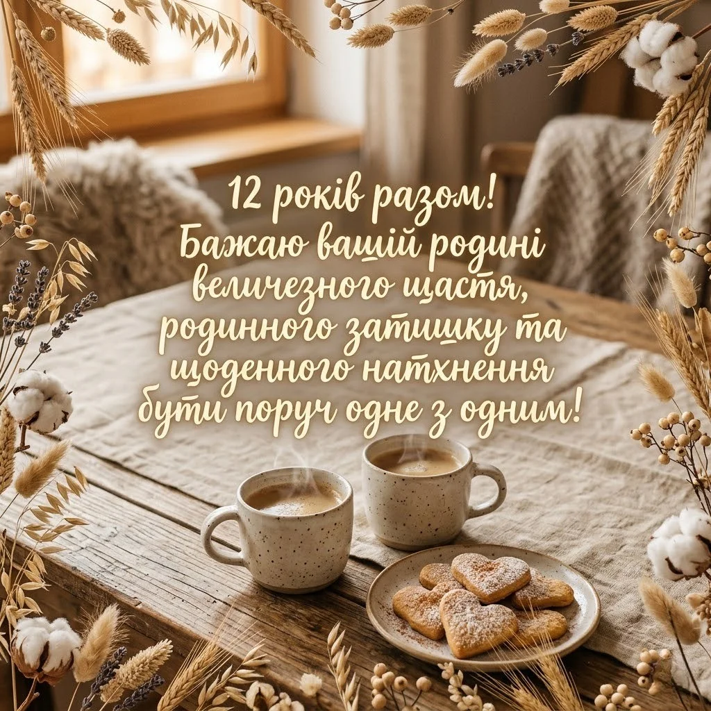 Найкращі привітання на 12 років весілля для чоловіка, дружини та друзів