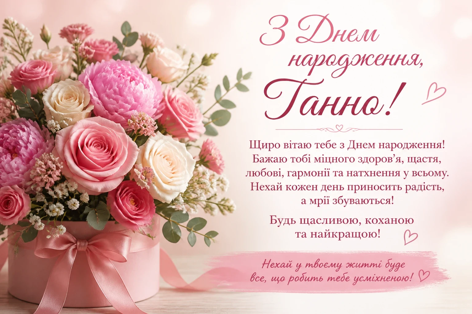 Привітання з днем народження для Ганни