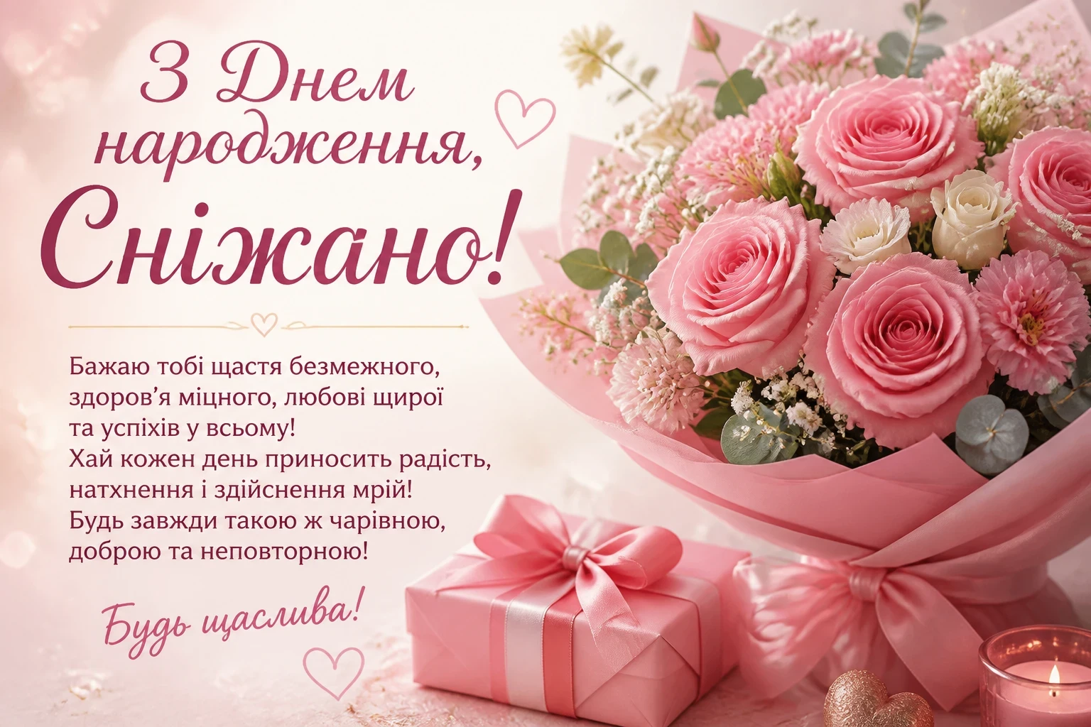 Картинки з днем народження для Сніжани