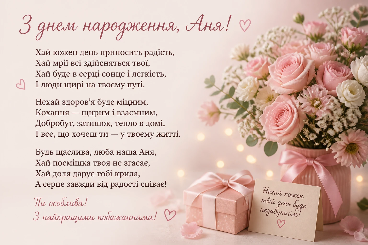 Вірш з днем народження для Ані