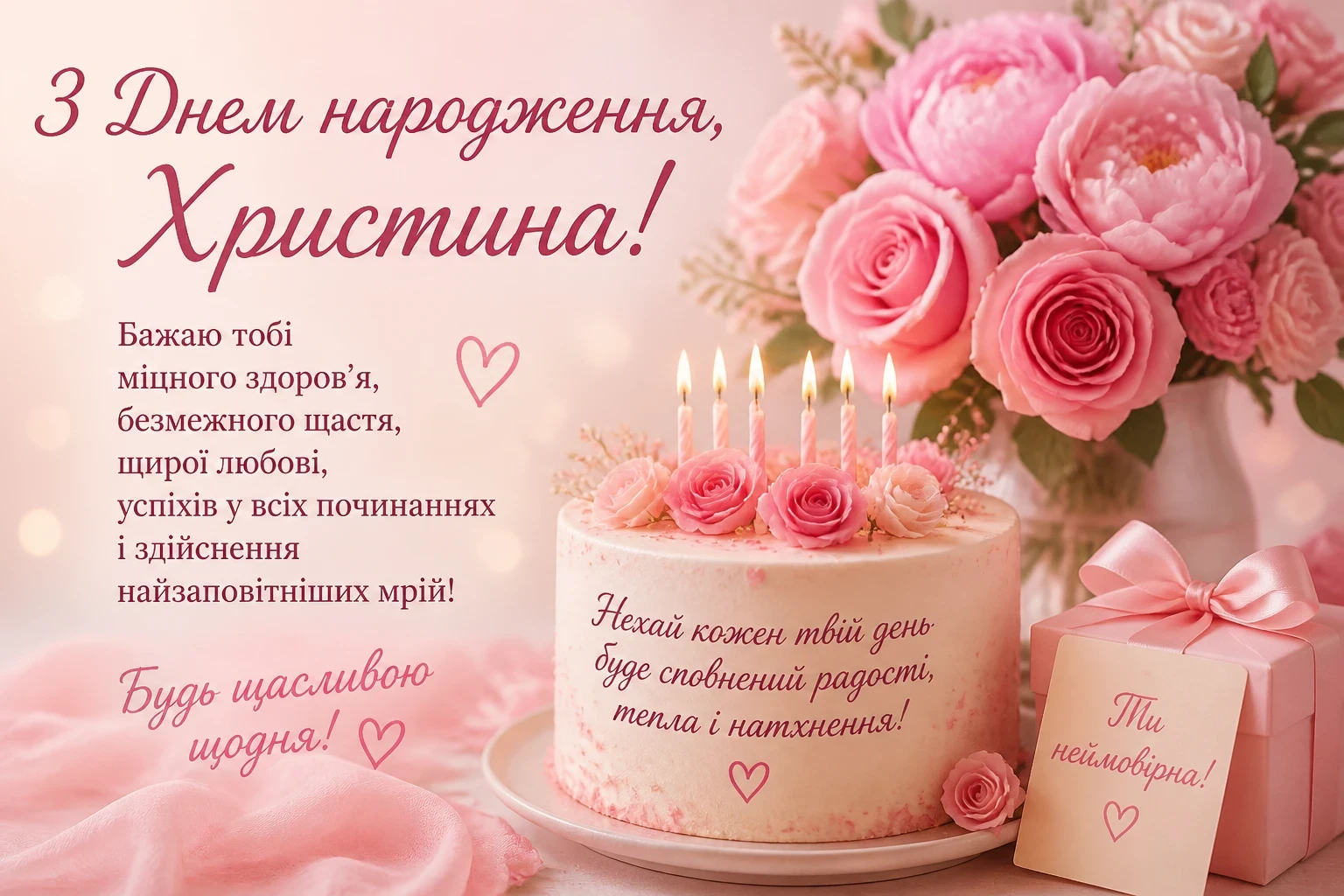 Картинки з днем народження для Христини