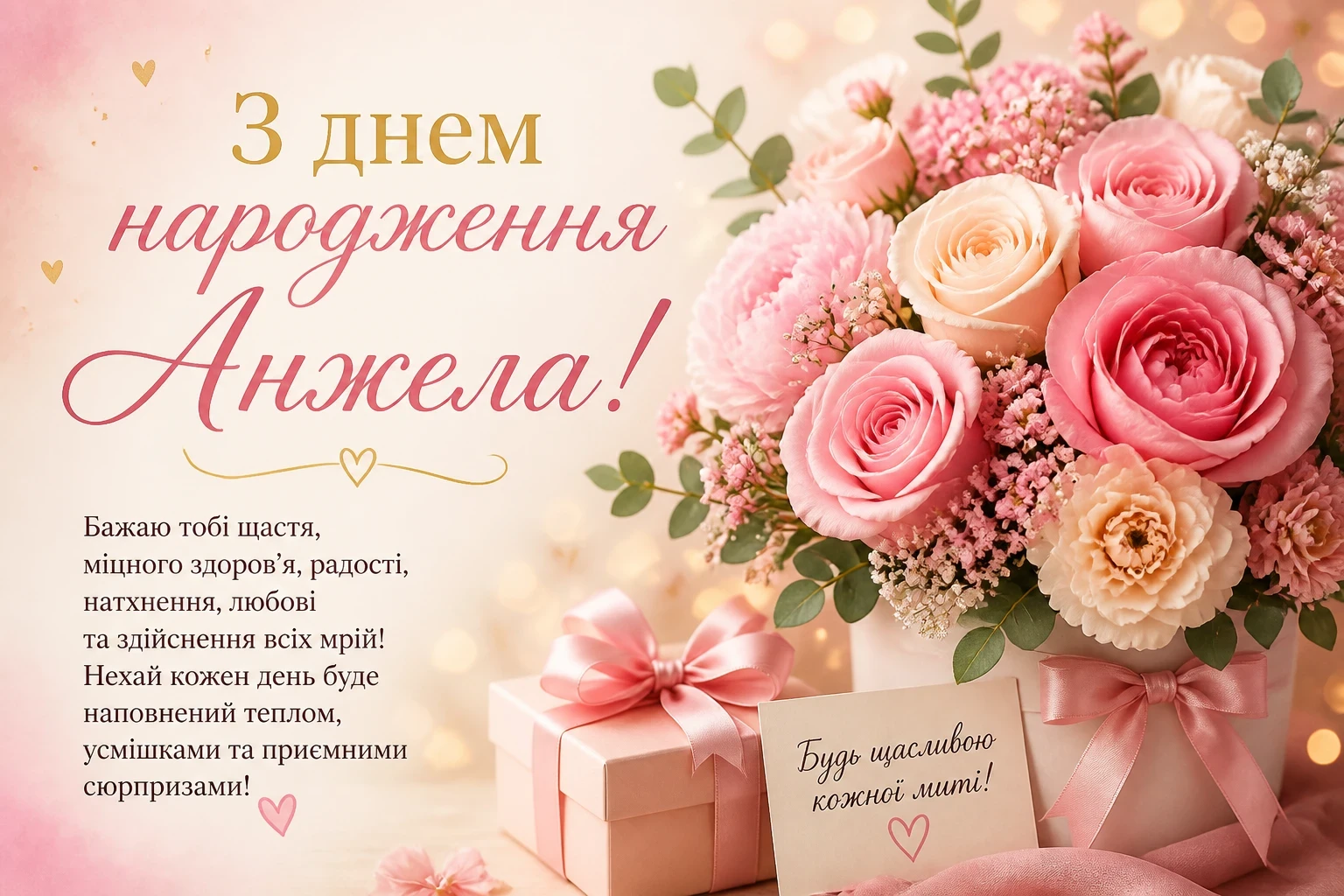 З днем народження Анжела українською