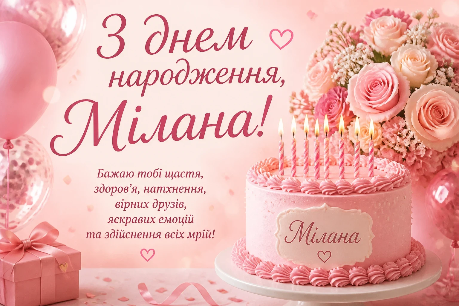Картинки з днем народження для Мілани